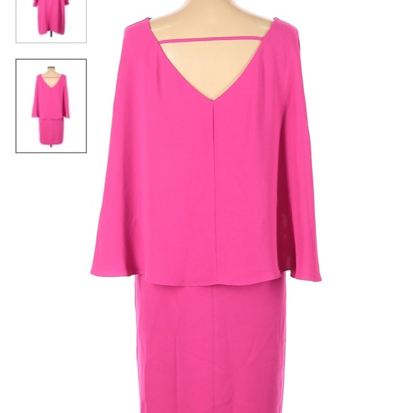 Gianni Bini HOT PINK cape style dress Medium - Picture 4 of 9